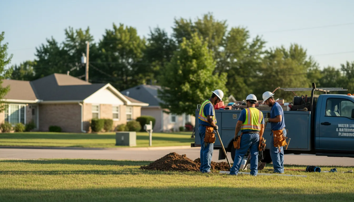 Residential water line and bathroom plumbing service in Leominster, MA